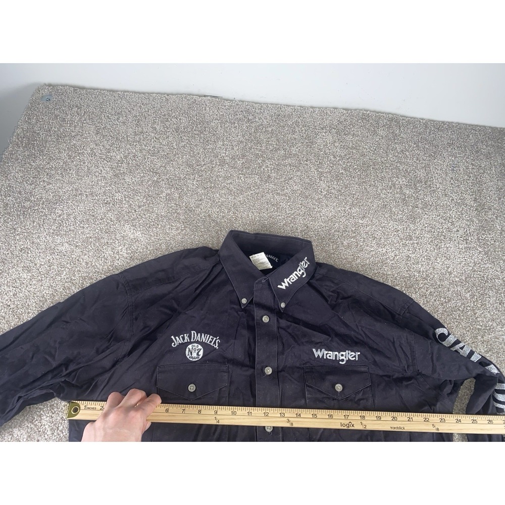 Wrangler X Jack Daniels Collab Black Old No. 7  Button Down Shirt Mens L Western - Picture 5 of 8